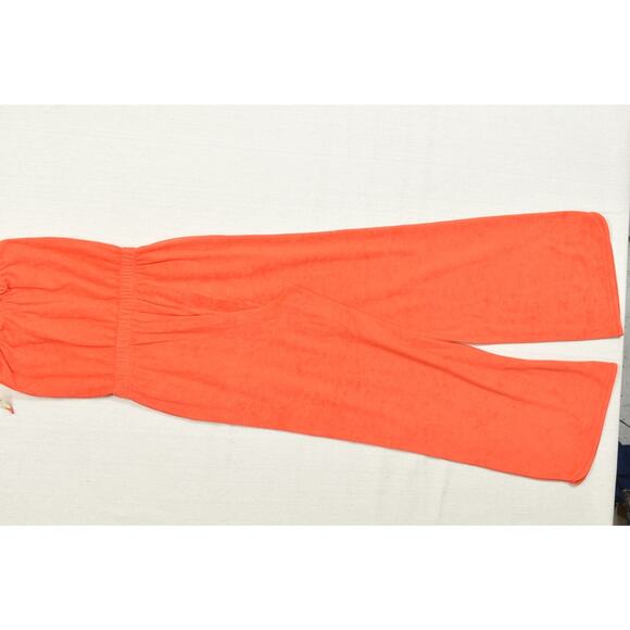 Offline by Aerie Terry Jumpsuit US Size XXS Strapless Wide Leg Orange Cotton NEW - Picture 3 of 8
